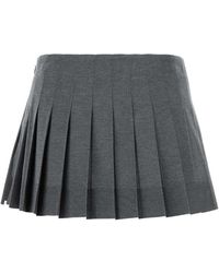 miu miu プリーツスカート 42 グレー Miu Miu ミュウミュウ チェック スカート | グレー | FARFETCH JP