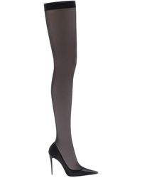 Dolce & Gabbana - Stretch Tulle Thigh-high Boots - Lyst