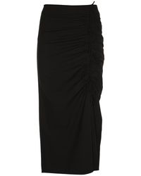 Ganni - Draped Mid-rise Midi Dress - Lyst