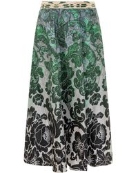 Pierre Louis Mascia - Pierre Louis Mascia Silk Skirt With Floral Print - Lyst