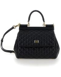 Dolce & Gabbana - Sicily Media Leather Handbag - Lyst