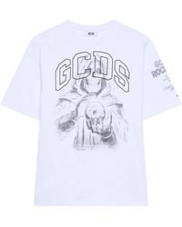 Gcds - Gothic Print T-Shirt - Lyst