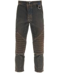 Balmain - Stretch Jeans With Quilted And Padded Inserts - Lyst