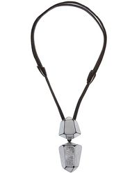 Monies - Glim Leather Necklace With Pendant - Lyst