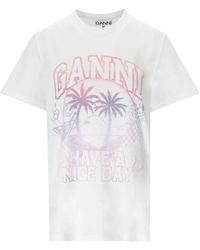 Ganni - Cocktail T-Shirt - Lyst
