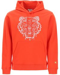 kenzo dragon embroidery zip front hoodie