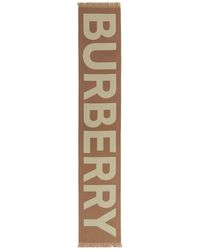 Burberry - Logo Wool Scarf - Lyst