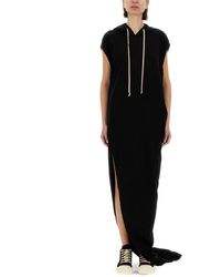 Rick Owens - Hooded Maxi Dress With Side Slits - Lyst