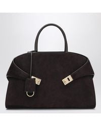 Ferragamo - Hug Soft L Suede Shoulder Bag - Lyst