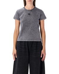 T By Alexander Wang - Délavé Cotton T-Shirt With Logo - Lyst