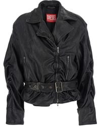DIESEL - Jacket With Classic Lapels And Crumpled Design - Lyst