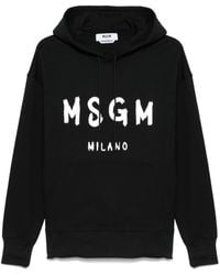 MSGM - Cotton Crewneck Sweatshirt With Logo - Lyst