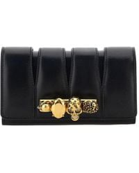 Alexander McQueen - Skull Quilted Clutch Bag With Four Ring Handle And Chain-link Strap - Lyst