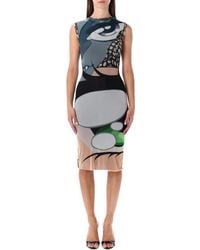 OTTOLINGER - Julien Ceccaldi Printed Bodycon Midi Dress - Lyst