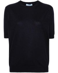 Prada - Logo-Patch Knitted Top - Lyst