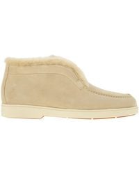Santoni - Suede And Fur Desert Boot - Lyst