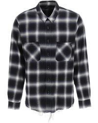 Amiri Cotton Tartan Core Shadow Plaid Shirt in Black (Gray) for 