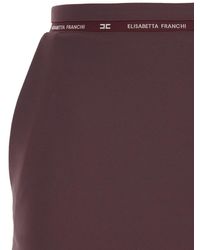 Elisabetta Franchi - Bordeaux Skirt With Waistband Detail - Lyst