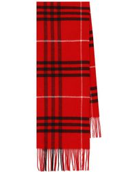 Burberry - Check Wool Cashmere Scarf - Lyst