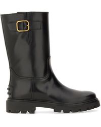 Tod's - Leather Biker Boot - Lyst