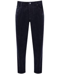 Emporio Armani - J69 Navy Blue Ribbed Trousers - Lyst