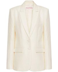 Valentino - Toile Iconographe Wool And Silk Blend Blazer Jacket - Lyst