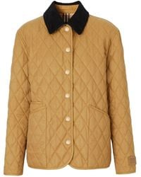 Burberry - Diamond Quilted Button-up Jacket - Lyst