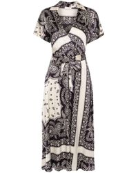 Liu Jo - Midi Viscose Dress With Bandana Print - Lyst