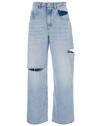 ICON DENIM - 'Poppy' Light Wide Jeans With Cut-Out - Lyst