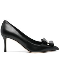 Ferragamo Décolleté Vara-bow Court Shoes - Black