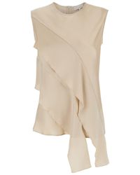 Antonelli - 'Viterbo' Crewneck Top With Front Asymmetric Ruffle - Lyst