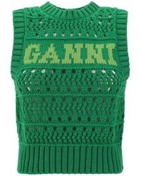 Ganni - Cotton Rope Short Vest - Lyst