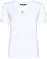Dolce & Gabbana - Crystal Embellished T-shirt - Lyst
