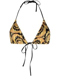 Versace - Barocco Triangle Bikini Top - Lyst