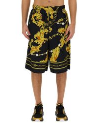Versace - Chain Couture Bermuda Shorts - Lyst