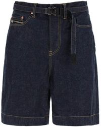 Sacai - Denim Bermuda Shorts With Removable Belt - Lyst