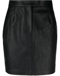 Officine Generale - Felicie Lambskin Miniskirt - Lyst