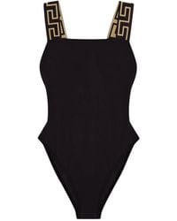 Versace - One Piece Swimsuit With Greek Border - Lyst