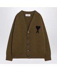 Ami Paris - Ami De Coeur Bronze Cardigan - Lyst