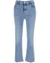 FRAME - 'Le High Straight' Light Jeans With Contrasting Stitching - Lyst