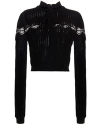 Elie Saab - Bow Lace Sweater Top - Lyst
