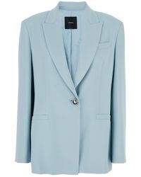 Pinko - 'Faraona' Light Single-Breasted Jacket With Peak Revers - Lyst