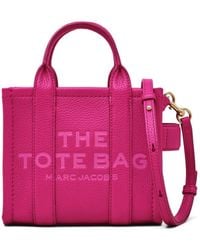 Marc Jacobs - 'The Micro Tote Bag' Fuchsia Shoulder Bag With Logo - Lyst