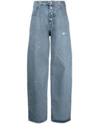 MM6 by Maison Martin Margiela - Wide-leg Denim Cotton Jeans - Lyst