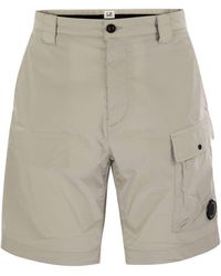 C.P. Company - Cotton Cargo Shorts With Lens - Lyst