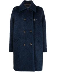 Fay - Double-breasted Wool Blend Coat - Lyst