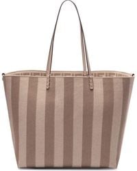 Fendi - Pequin Striped And Ff Fabric Roll Large Reversible Shopper Bags - Lyst