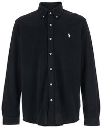 Polo Ralph Lauren - Shirt With Button-Down Collar And Pony Embroidery On The Front - Lyst