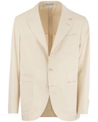 Brunello Cucinelli - Cotton And Cashmere Deconstructed Jacket With Patch Pockets - Lyst