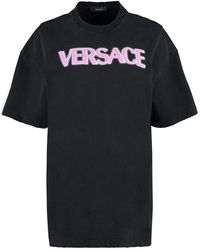 Versace - Distressed T-shirt With Neon Logo - Lyst
